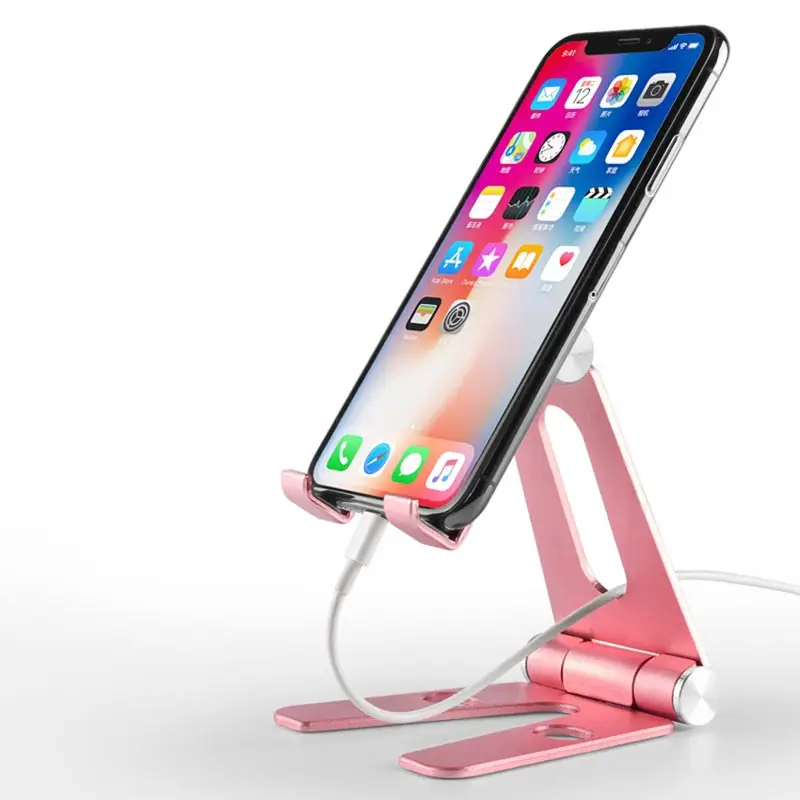 Suntaiho складной держатель для телефона для iPhone X планшета samsung S10 huawei Xiaomi Регулируемый Настольный держатель для мобильного смартфона - Цвет: Rose Gold
