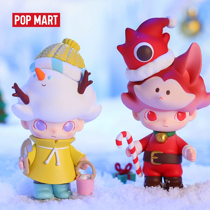 POPMART Ограниченная серия Dimoo Рождество глухая коробка Кукла бинарная фигурка подарок на день рождения Детская игрушка