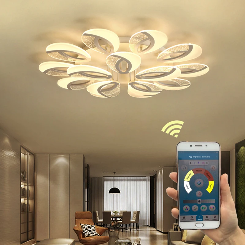 Modern Lustre LED Chandelier Ceiling chandeliers Lighting For Living Room Bedroom kitchen Remote Control Indoor Fixture Lights