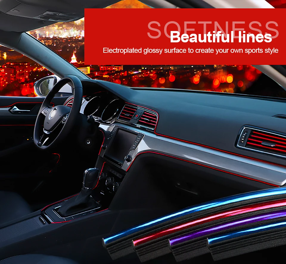 Универсальные гибкие ленты для украшения интерьера автомобиля 5 м | Автомобили и