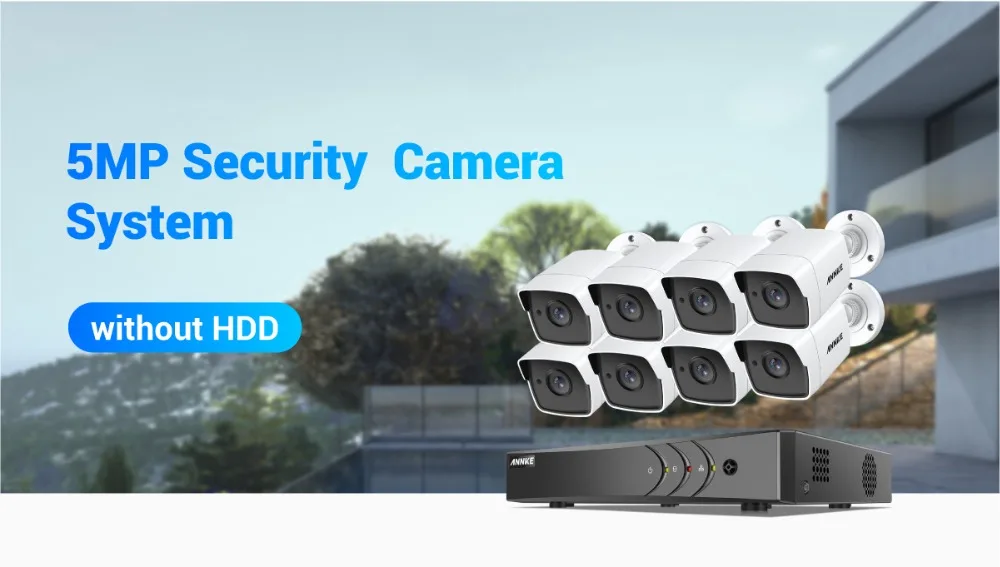 ANNKE 8CH 5MP 5в1 Ultra HD видео камера безопасности системы H.265+ с 8 шт 5MP TVI цилиндрическая Всепогодная камера наружного наблюдения комплект