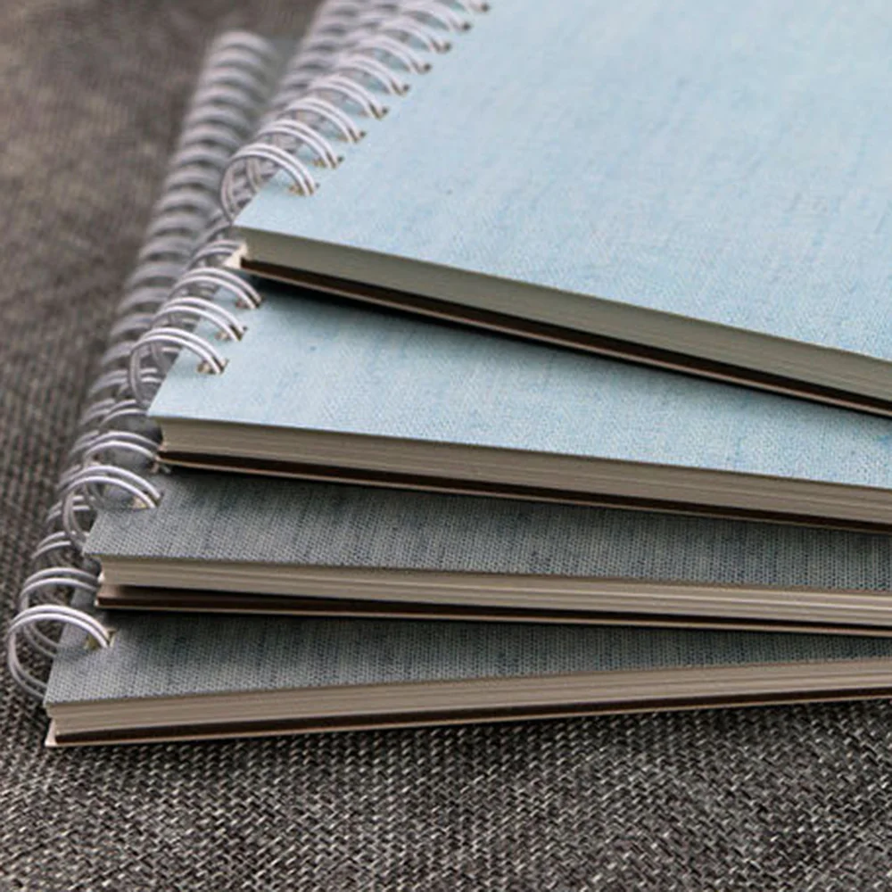 

2pcs Prcatical Side-spiral Notebooks Simple Cover Notepad Students Stationery for Diary Journal Travel (B5 Grey Blue)
