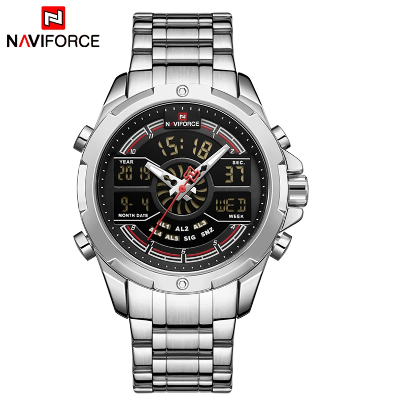 Часы наручные NAVIFORCE Мужские кварцевые брендовые Роскошные спортивные аналоговые