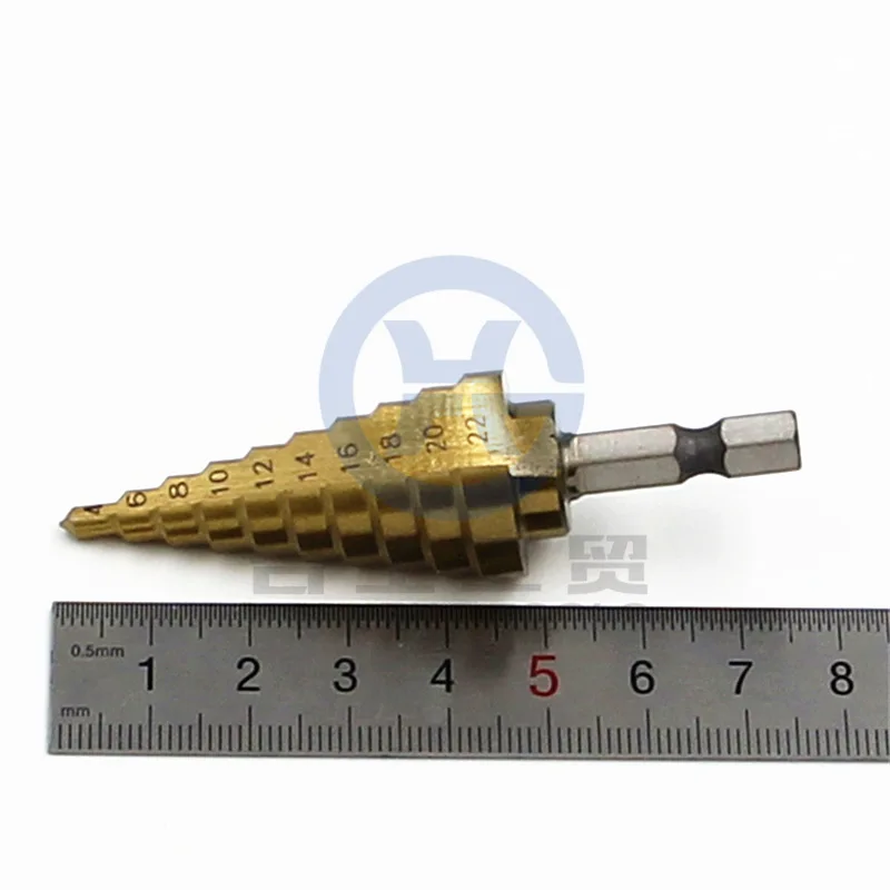 Высокоскоростное стальное ступенчатое сверло 4 22 мм с алюминиевой пластиной