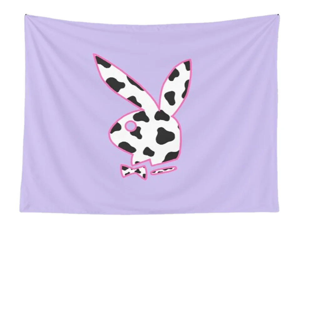 

cow print bunny 90s tapestry Art Tapestry Ins Tapestry Household Bedside Decoration Cloth Hanging Tapiz