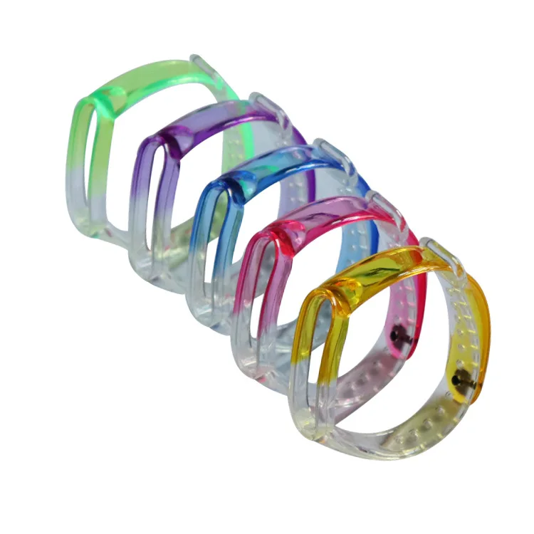 

Mi 3 Bracelet Watchband transparent gradient color replacement wristband Mi 3/4/5/6 glacier transparent color watchband