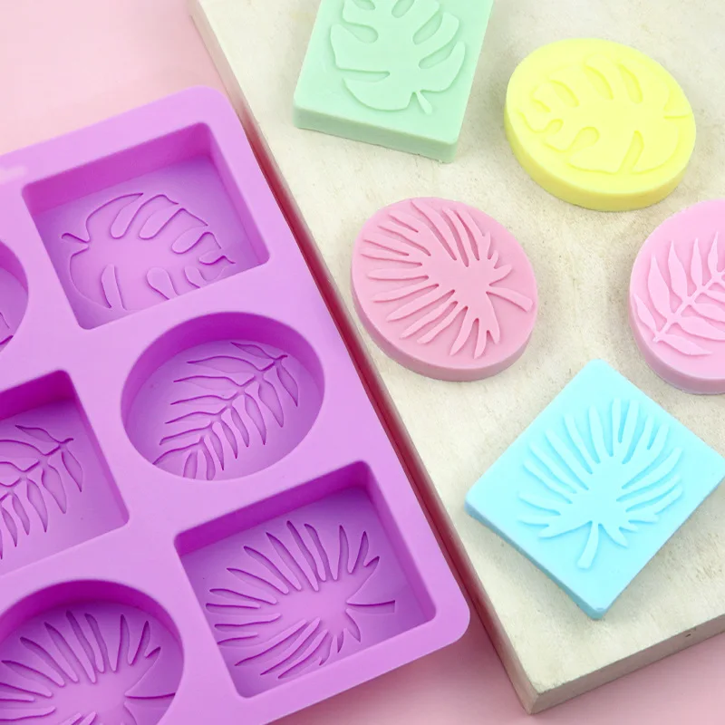 

Soft Silicone Cake Baking Mold 3D Handmade Soap Mould Coconut Tree Palm Tree Leaves DIY Soap Forms Mould Soap Making Tray