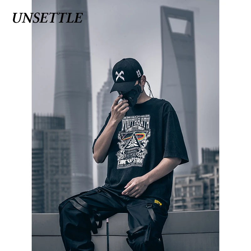 UNSETTLE 2020SS Harajuku футболки летние мужские/женские хип-хоп Забавные с принтом глаза