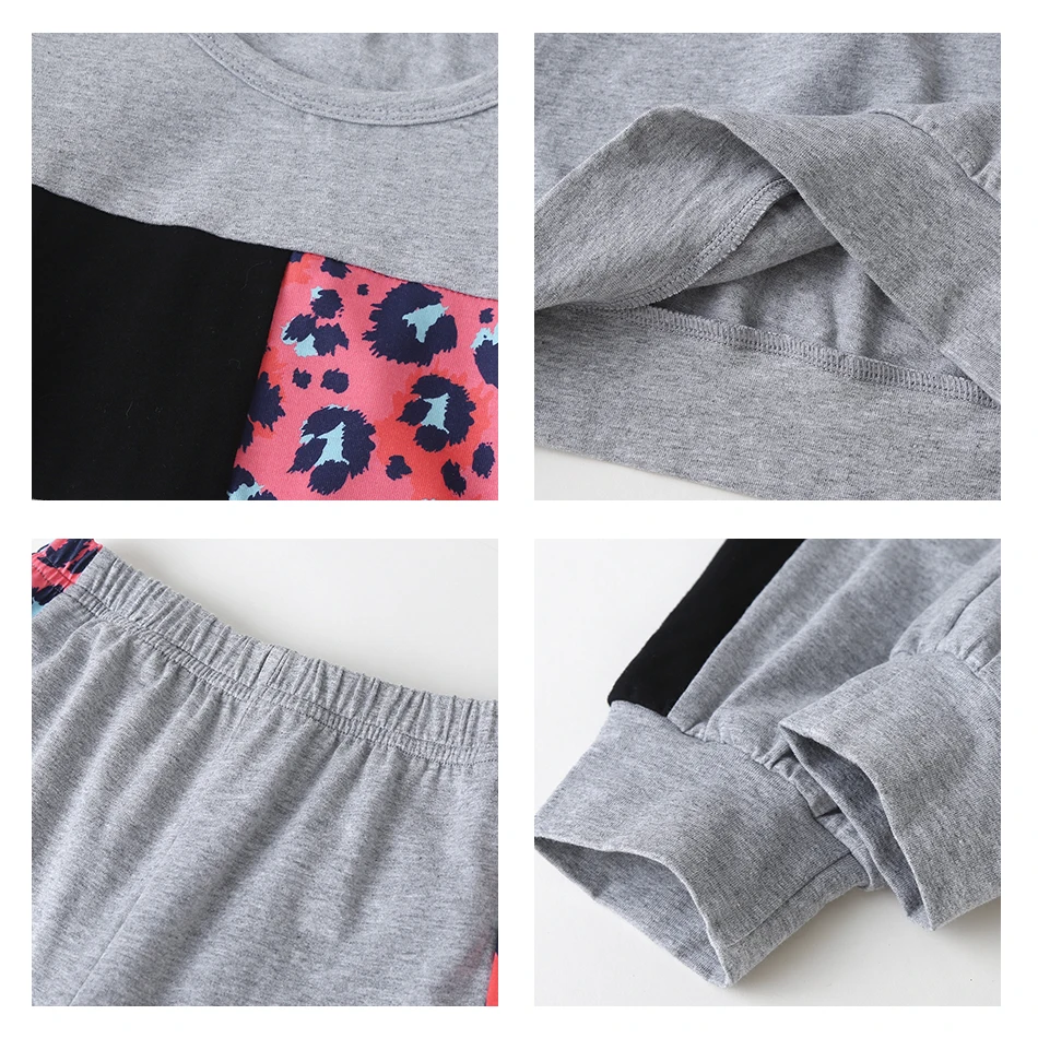 

Muababy Casual Spring Autumn Clothing Set Sweatshirt and Pants Soft Girl Leopard Print Fashion Clothes Kid Long Sleeve Tops 1-5Y