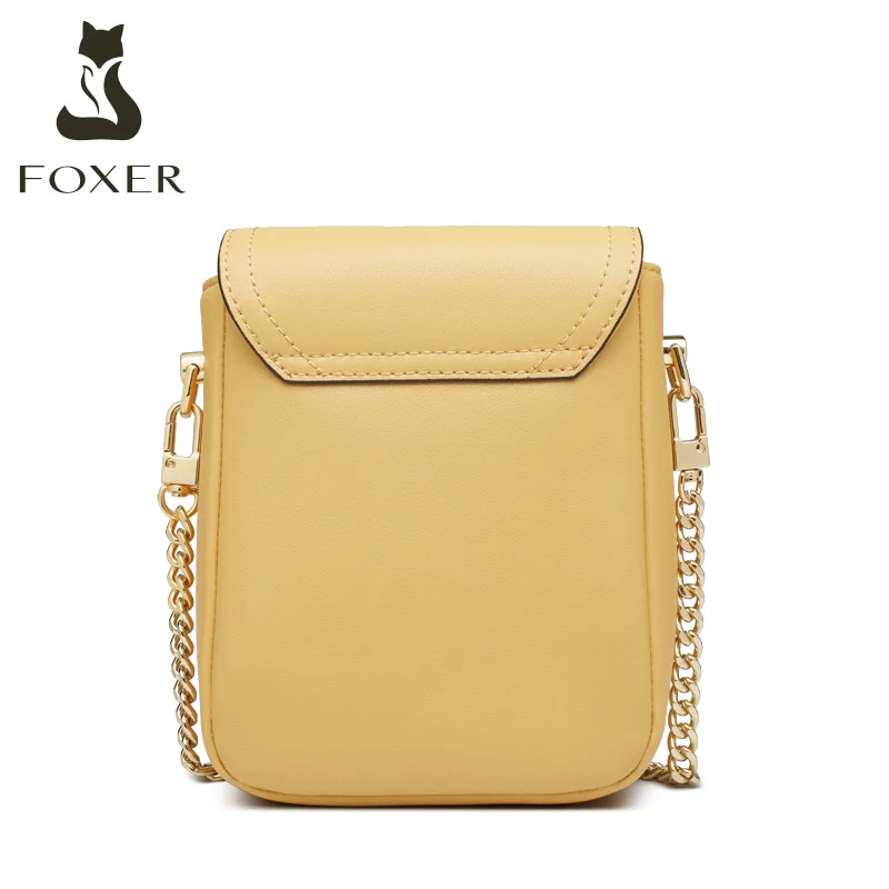 

FOXER 2021 Street Fashion Women's Phone Bags Cow Leather Ladies Shoulder Purse Bag Female Casual Small Handle Crossbody Bags