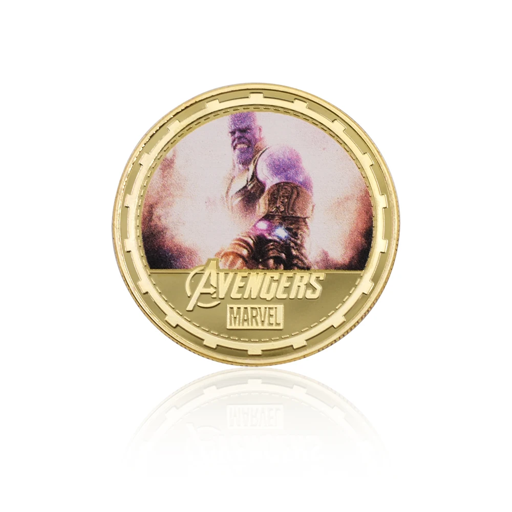 Coins Collectibles 24K Gold Plated Metal Coin Avengers Super Hero Thanos Challenge Art Ornament for New Year Gifts | Дом и сад