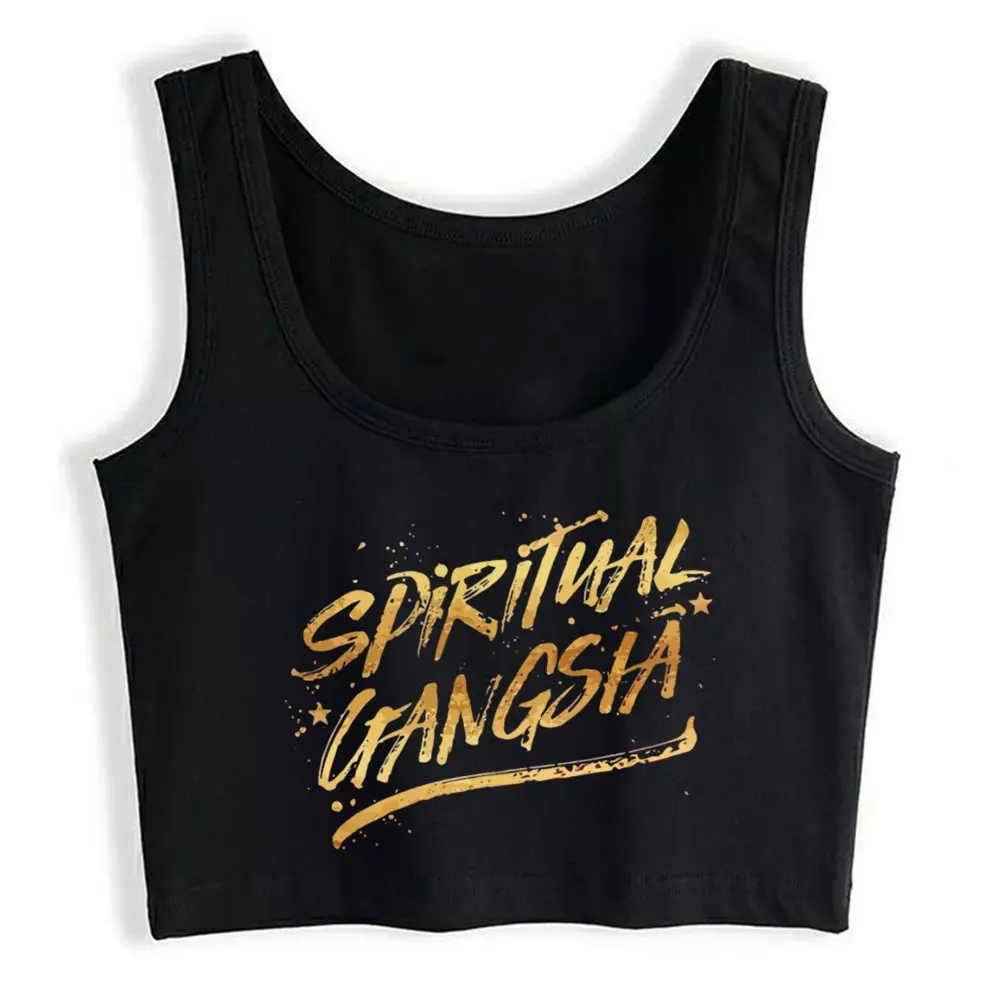

Crop Top Spiritual Gangsta Cool White Cotton Sexy Streetwear Womens Tops blusas mujer de moda 2021 verano Gym Tank Top Women