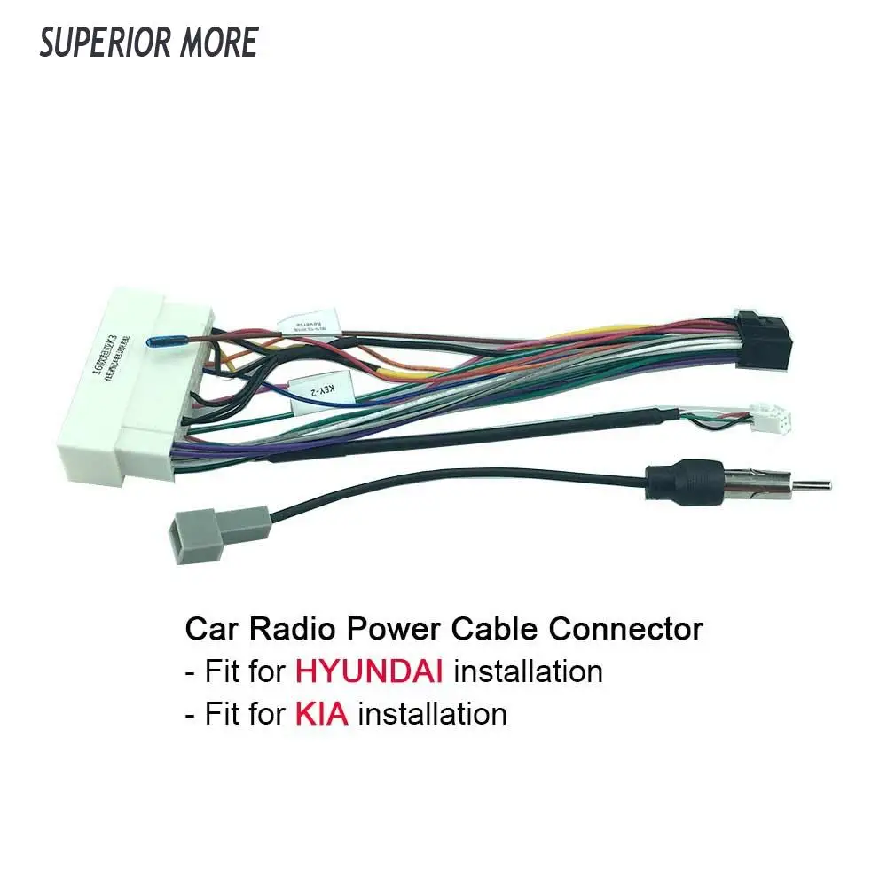 

Car Radio Cable For Hyundai Celesta I10 I20 KIA KX3 K2 Cerato 16pin Power Wiring Harness Android Multimedia Player Connector