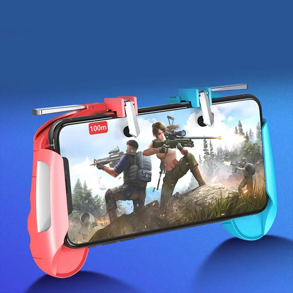 Portable Smartphone Gamepad Trigger Stand Tablet K18 2 in 1 Telescopic Fashion Phone Shooter Game Handle Mobile Controller | Мобильные