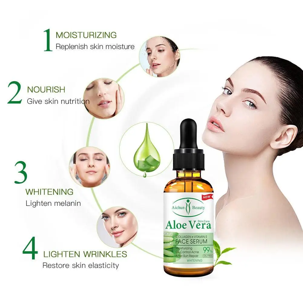 Aloe Vera Gel чистая Гиалуроновая кислота Сыворотки лица увлажнение кожи