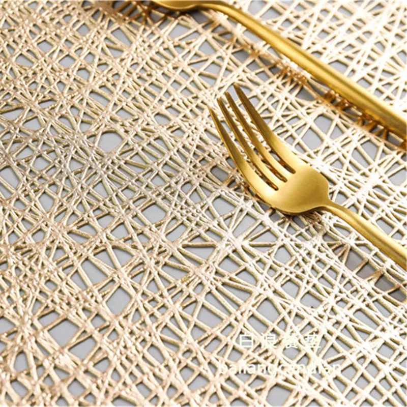 6/4 шт. ПВХ золотой коврик вырез восьмиугольный полый нескользящий для обеденного