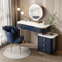 generation simple light luxury bedroom solid wood rock board dressing table storage cabinet integrated net red ins vanity table