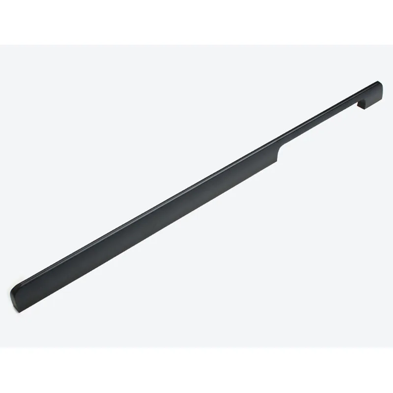 Black 1 штука, длинная ручка для шкафа 50 см/80 см/100 см, ручки для шкафа, черная мебельная дверная ручка, большие ручки для ящика - Цвет: Black