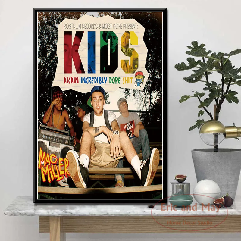 Детские музыкальные постеры и принты Mac Miller для плавания Картина на холсте