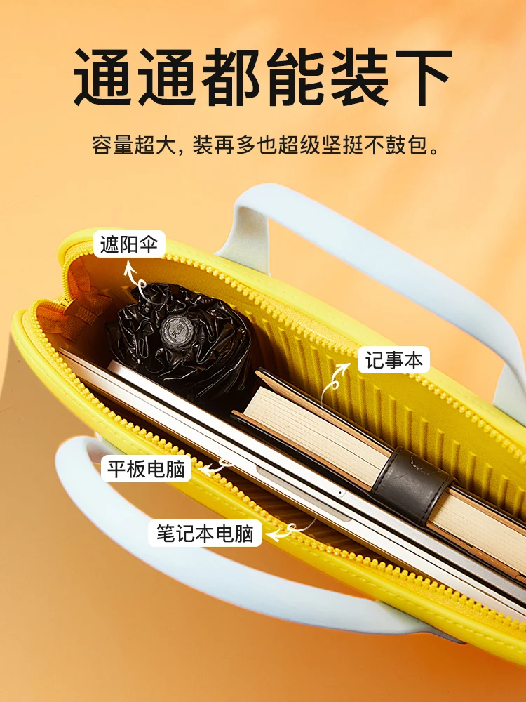 Laptop Bag 14-Inch Portable Female Male Liner Portable Laptop Bag Portable Crossbody Dual-Use leather tote  laptop bags for men