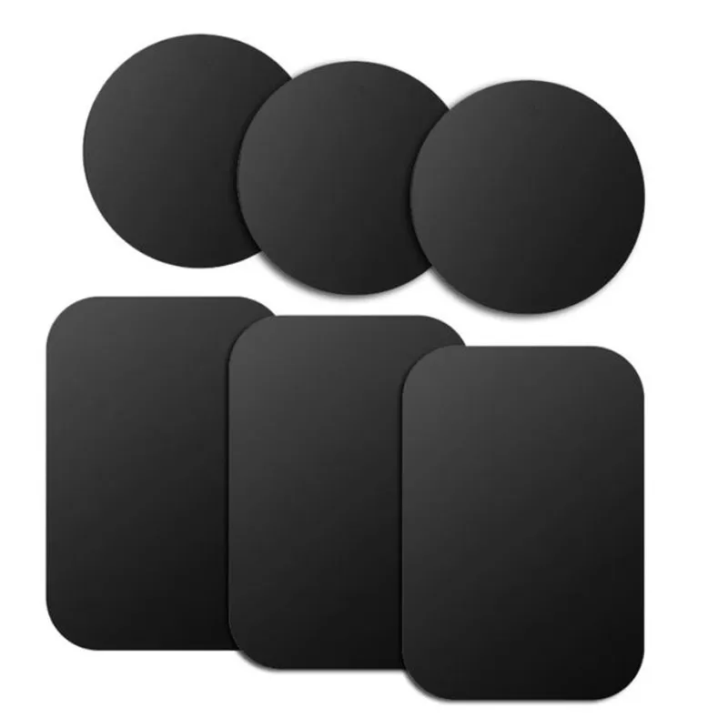 3Round3Rectangle Универсальный магнитный держатель аксессуары Запасные детали для замены металлического пластина магнитный автомобильный держатель для телефона на магните с металлической пластиной из тостолистой стали с клейкой лентой 3M - Цвет: 3Round3Rectangle