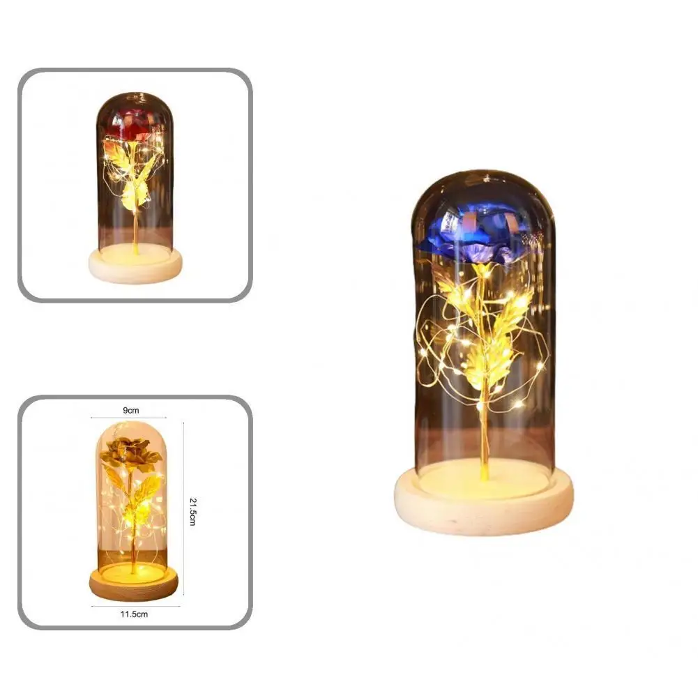 

Романтическая нежная простая эксплуатация реалистичные детали стеклянная роза цветок подарок вечная роза цветок для подруги