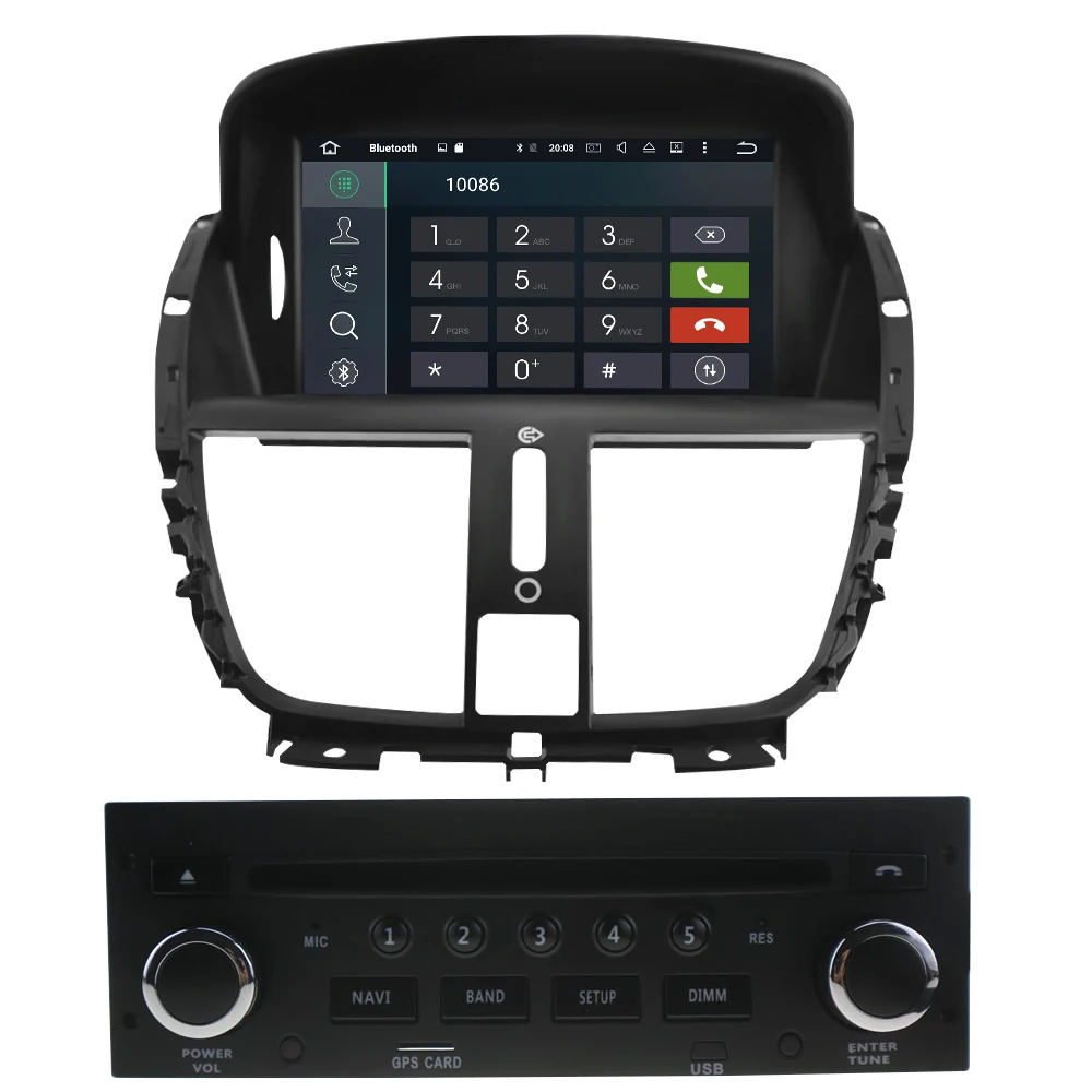 Автомобильный DVD плеер Octa Core 4G RAM Android 9 0 GPS навигация Мультимедиа Стерео для Peugeot 207