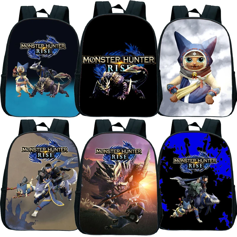 

Toddler Monster Hunter Rise Kindergarten Mini Backpack Baby Boys Girls Cartoon Anime Knapsack Kids Rucksack Children Mochila