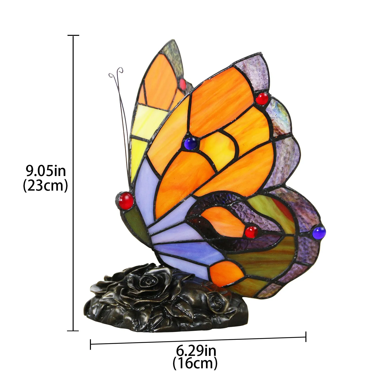

Butterfly Night Lamp Art Stained Glass Lights Butterfly TiffanyLamp Bathroom Living Room Exhibition Hall Decoration US Plug