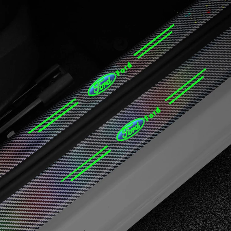 Светящаяся наклейка из углеродного волокна на автомобильную дверь для Ford Mustang