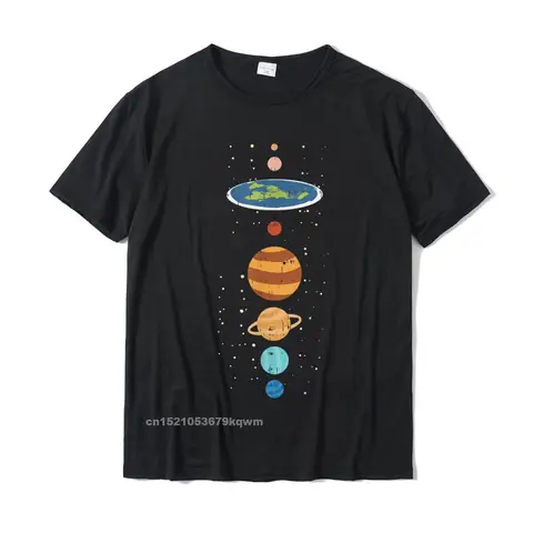 Футболка мужская хлопковая с забавными планетами и землей, теория заговора, подарок, милая рубашка