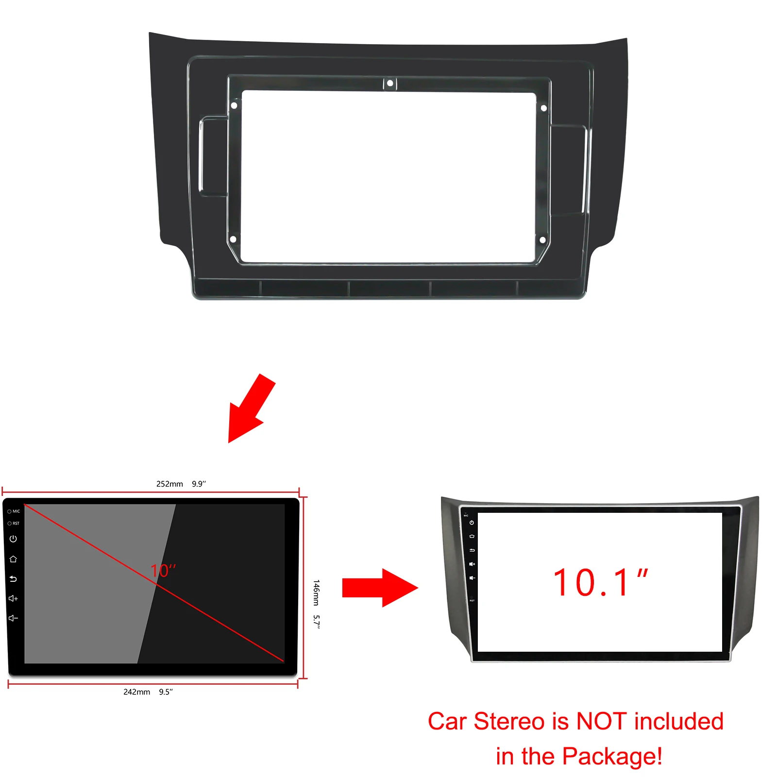10.1inch Car Fascia For NISSAN SYLPHY SENTRA 2012 2013- 2020 Double Din Frame Audio Fitting In-dash Mount Installation Panel | Автомобили