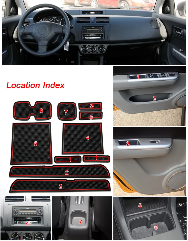 10 шт. Стайлинг автомобиля для Suzuki Swift 2005 2016 латексные прокладки ворот коврик с