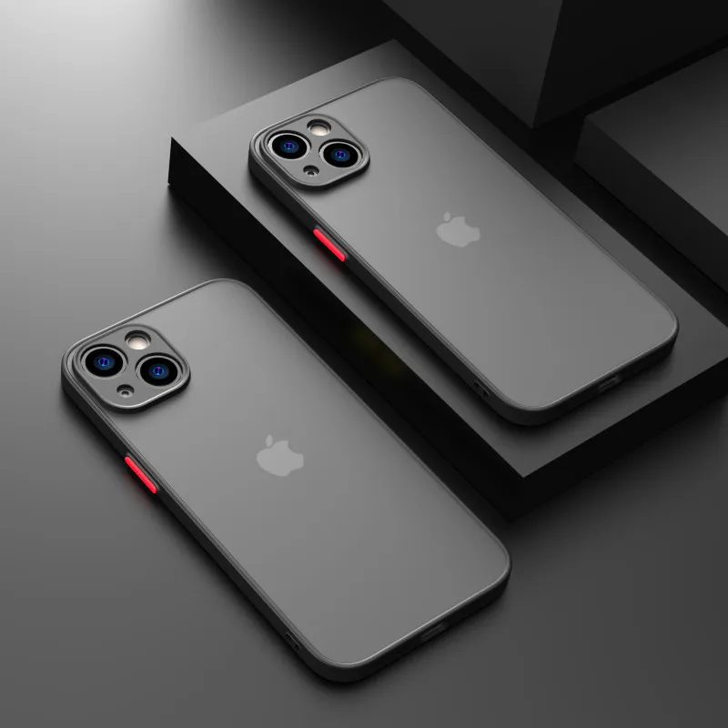 

Luxury Shockproof Bumper Matte Clear Phone Case For iPhone 13 12 11 Pro MAX Mini XS X XR 7 8 Plus SE2020 Soft Silicon Hard Cover