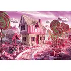 Алмазная живопись 5D сделай сам с полным заполнением, розовая палочка с конфетами, вышивка крестиком