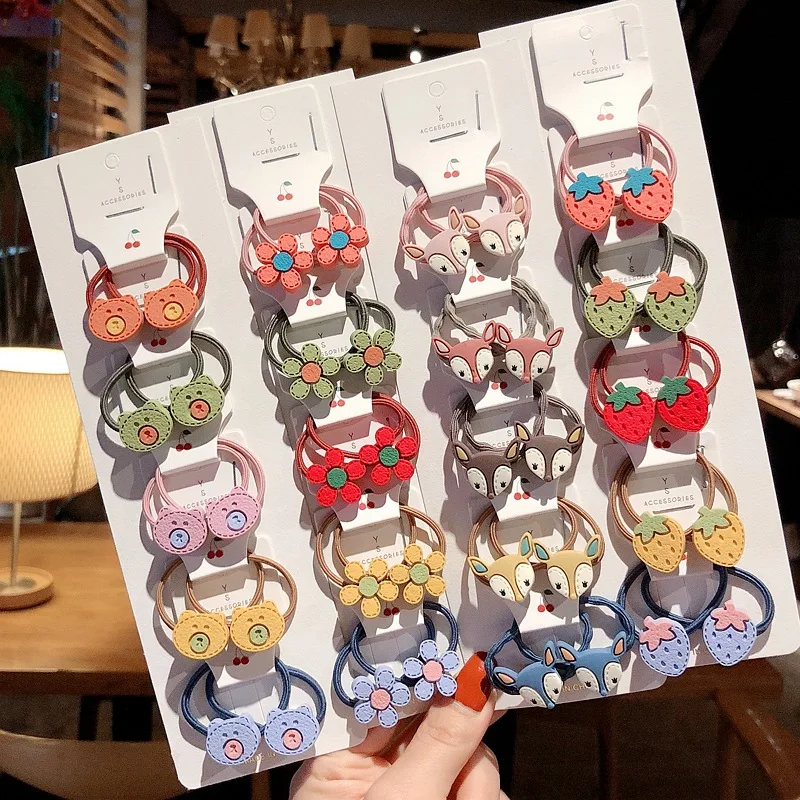 Повязка для волос детская эластичная с изображением овощей фруктов цветов 1