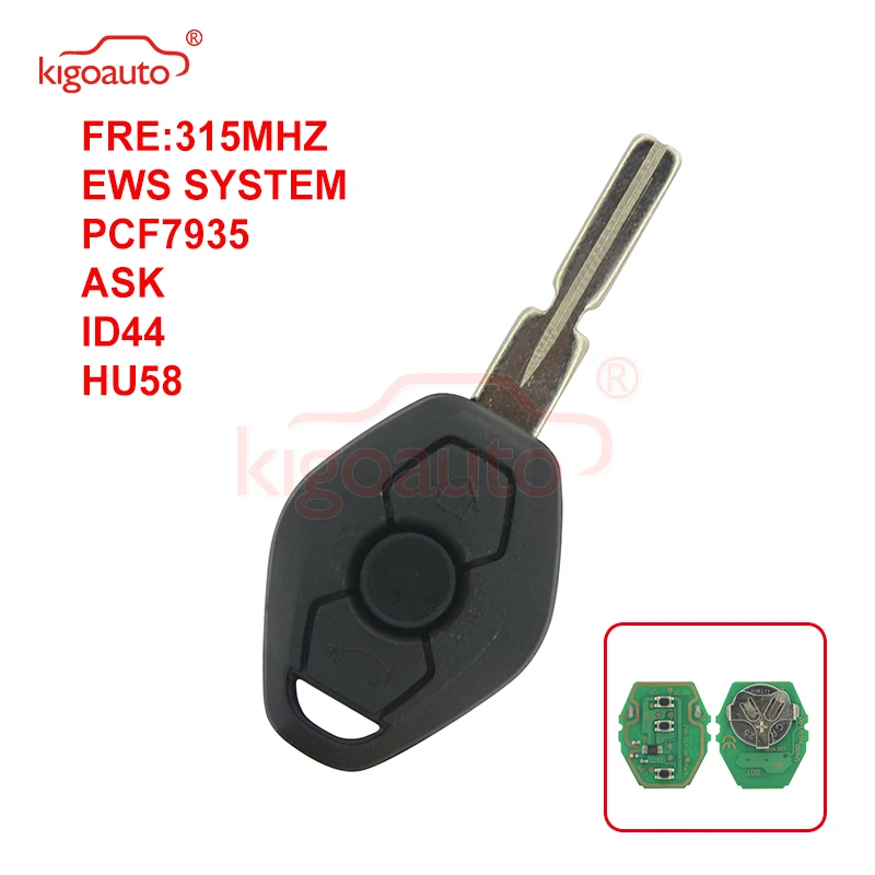 Kigoauto автомобильная система EWS 3 кнопки HU58 315 МГц дистанционный ключ с 44 чипом для BMW