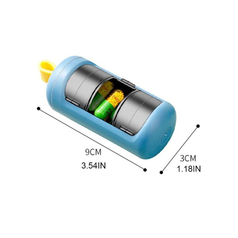 

Mini Portable 3-gird Pill Box Organiser Large Separate Compartments Lightweight Compact Small Boxes Multipurpose Outdoor