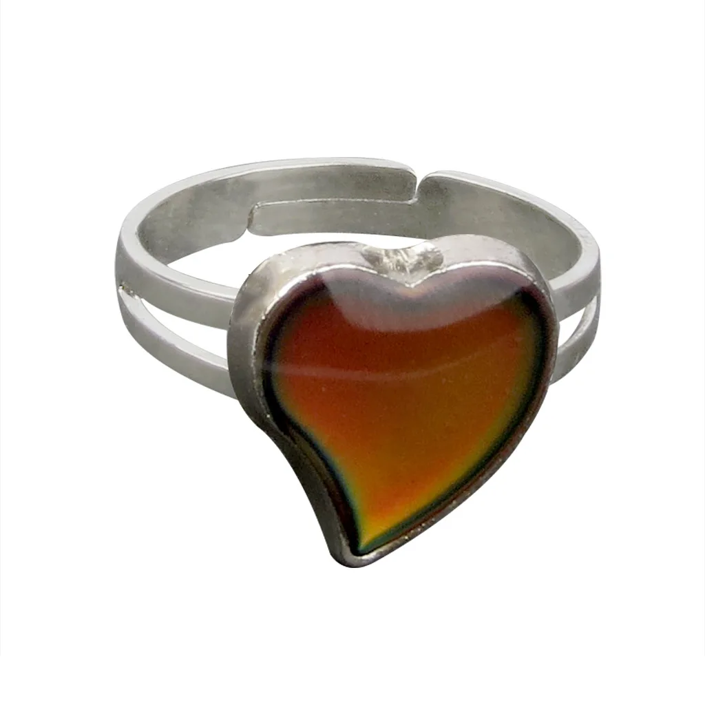 

Classic Change Mood Adjustable Emotion Feeling Changeable Temperature Ring Fashion Heart Rainbow Ring Couple Bestfriend Jewelry