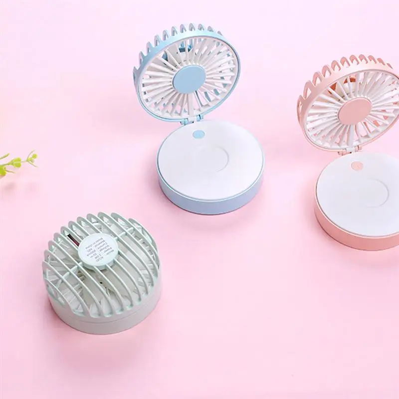 Зеркало для макияжа мини USB зарядка Многофункциональный Складной вентилятор