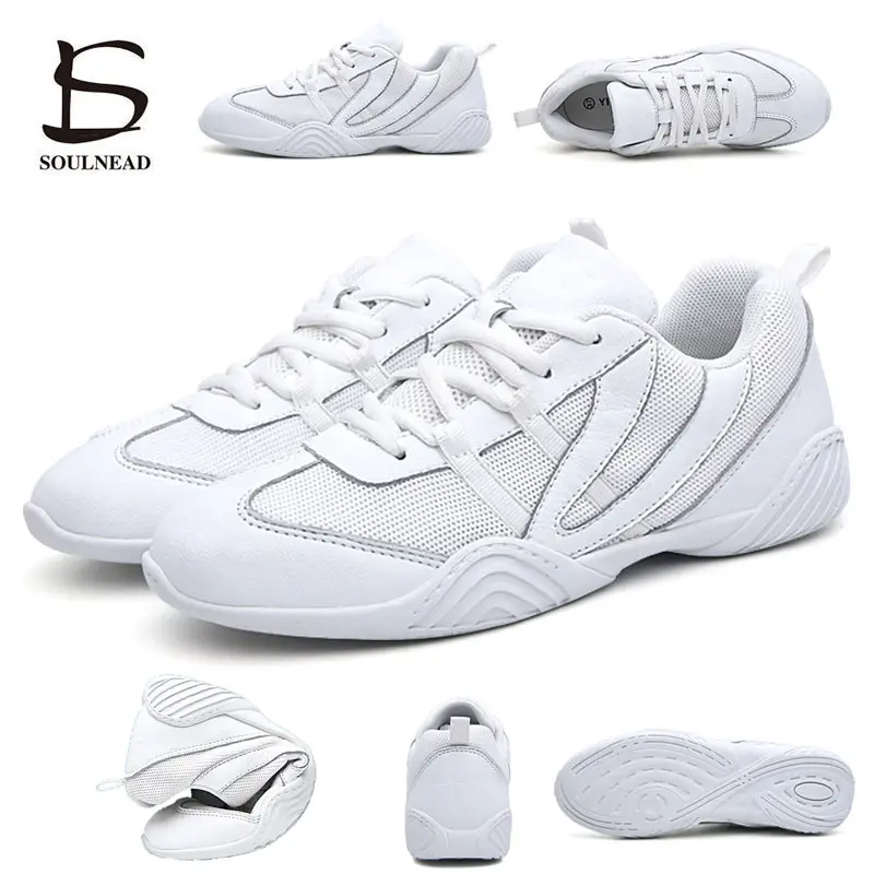 Women's Aerobics Gym Shoes Girl's Sneakers Fashion White Ladies Modern Street Dancing Shoes Female Jazz Sports Shoes Size 27-45