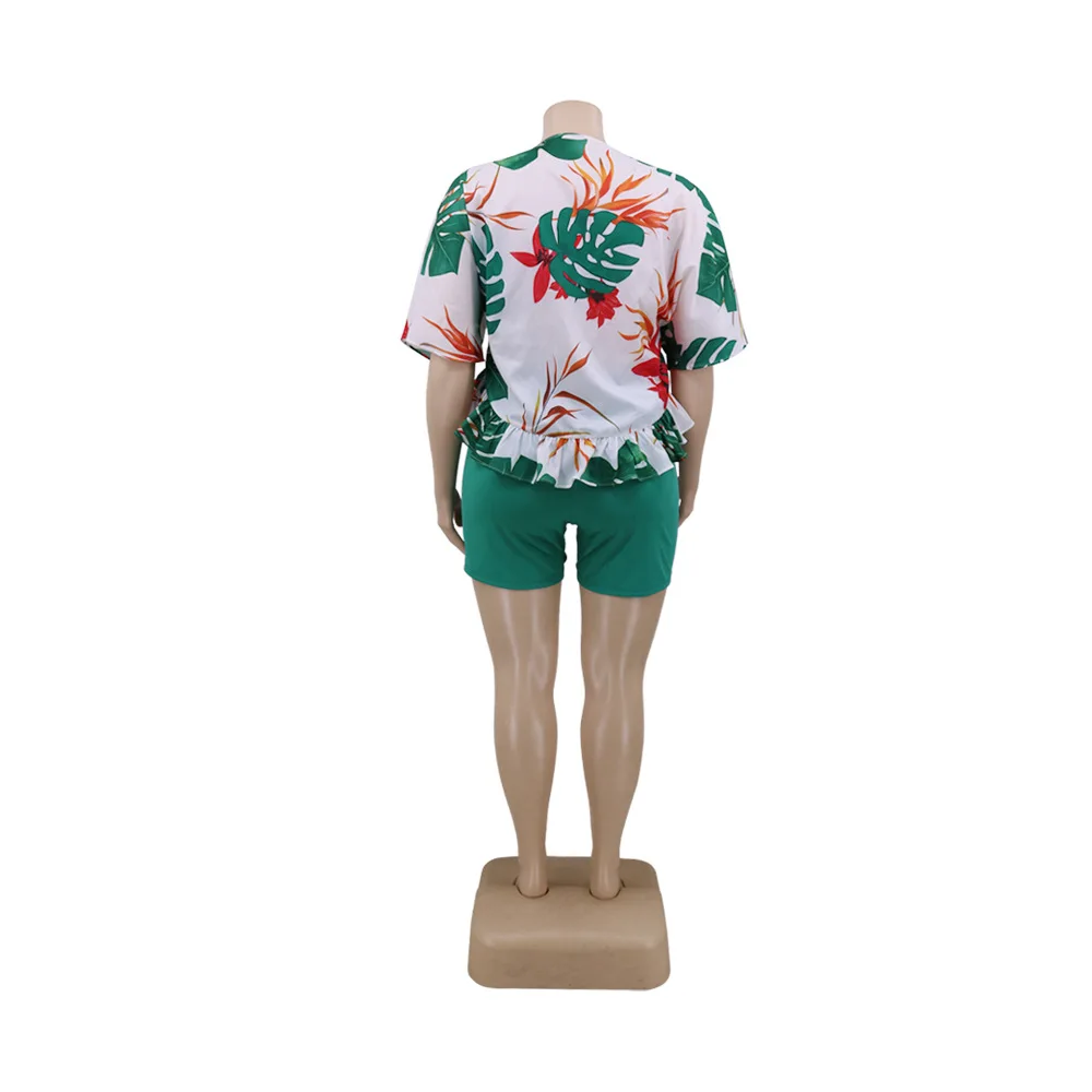 

Plus Size Women Clothing 2 Piece Sets Fashion Printed Top and Pant Homewear Two Piece Suits 2021 New Casual Sets 3XL 4XL 5XL