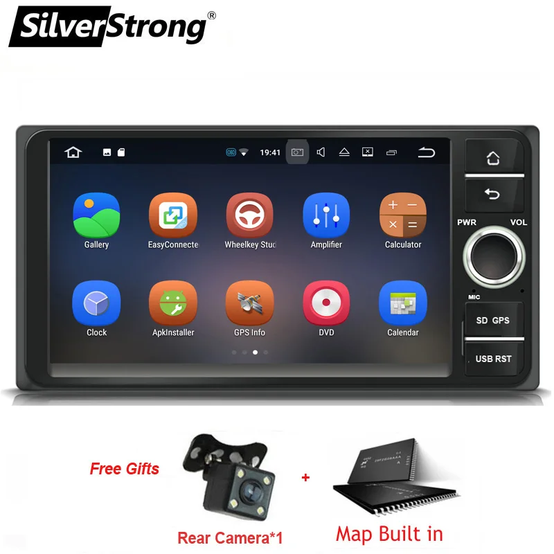 SilverStrong 2Din ips Android9.0 Универсальный Автомобильный 2Din E120 для Toyota Corolla 7 дюймов видео для hilux Rav4 prado 4 тюнер ips панель