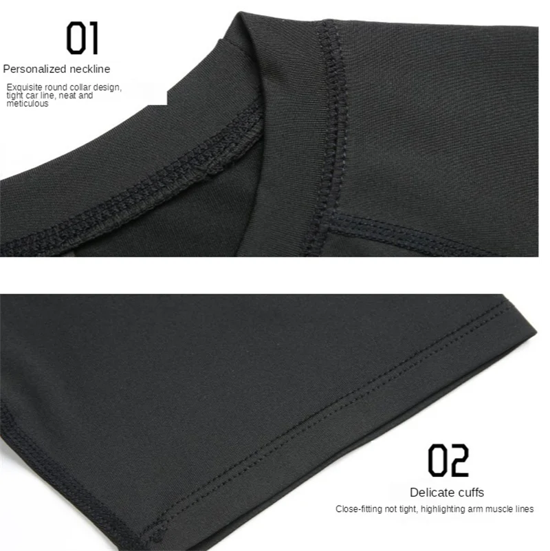 

Men Basketball Training Clothes Quick-Drying Fitness Clothes Short-Sleeved Running Tights High-Elastic Moisture-Absorb T-shirt