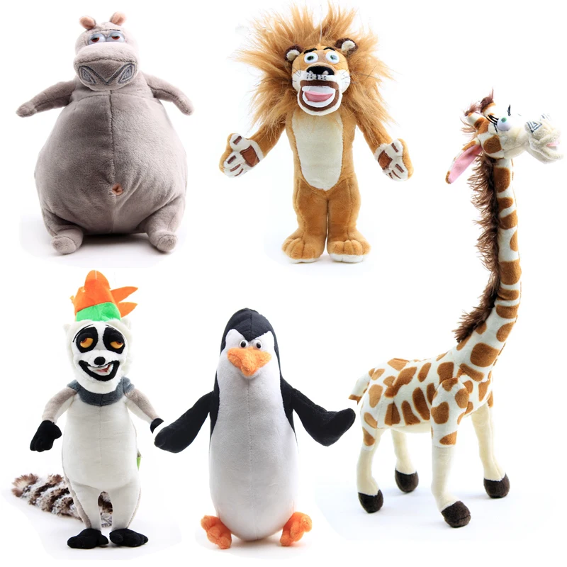 

23-34 cm Anime Penguin Deer Lion Squirrel Hippo Plush Toys Doll Peluche Stuffed Animals Toys Women Kids Birthday Gift