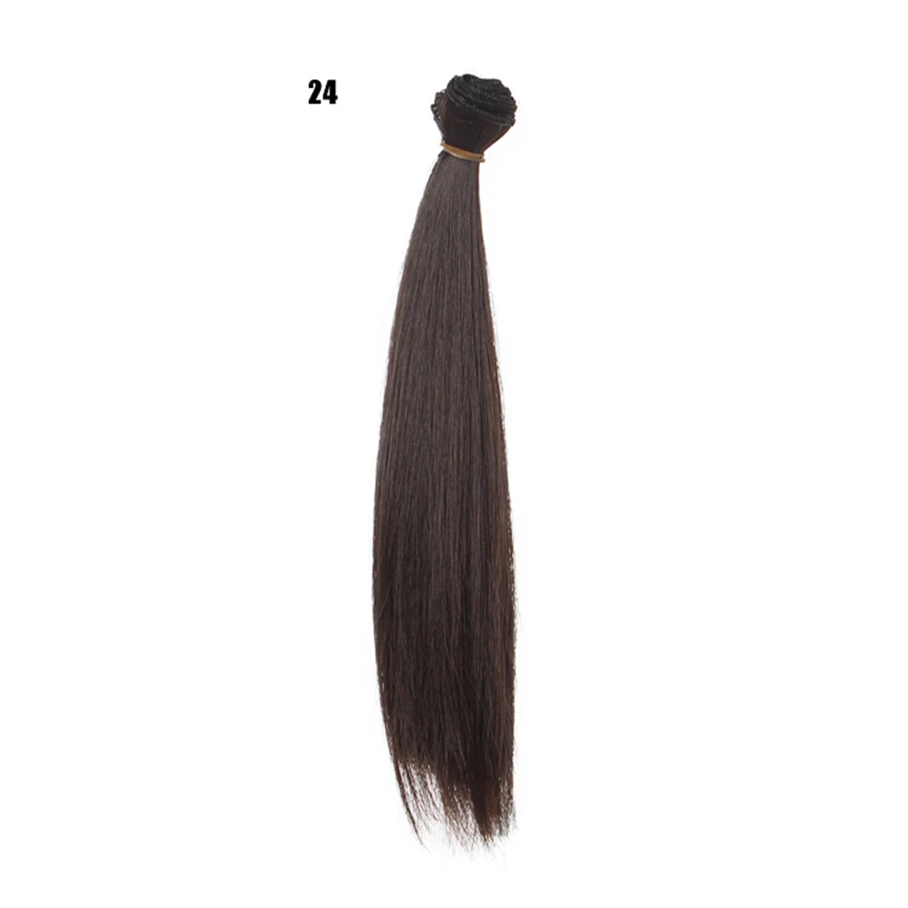 straight hair Новое поступление 25 см волосы для куклы Прямой Чистый цвет diy трессы для BJD SD и американский 18 'Девочка Кукла длинный hiar кукла аксессуары - Цвет: straight hair
