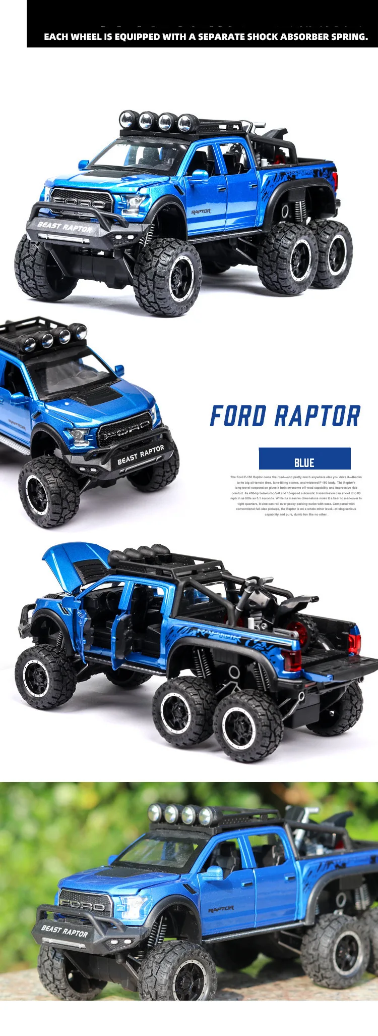 Горячая Распродажа 1:28 Новинка Ford F150 Raptor модель сплава, литье под давлением звук и светильник обратно к модели автомобиля, Изысканные Подарки