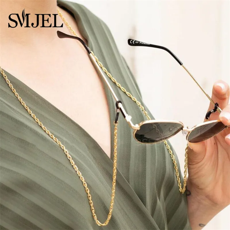 Fashion Metal Eyeglass Chains Women Sunglasses Holder Necklace Reading Glasses Non-slip Lanyard Gold Plated Christmas Best Gifts
