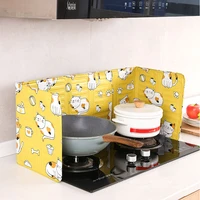 1pc aluminum foldable kitchen gas stove baffle plate kitchen frying pan oil splash protection screen kichen accessories