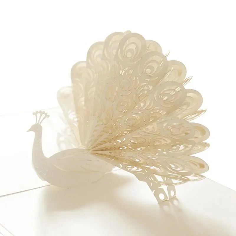 3D Павлин всплывающая открытка на день рождения для жены мужчины детей Святого